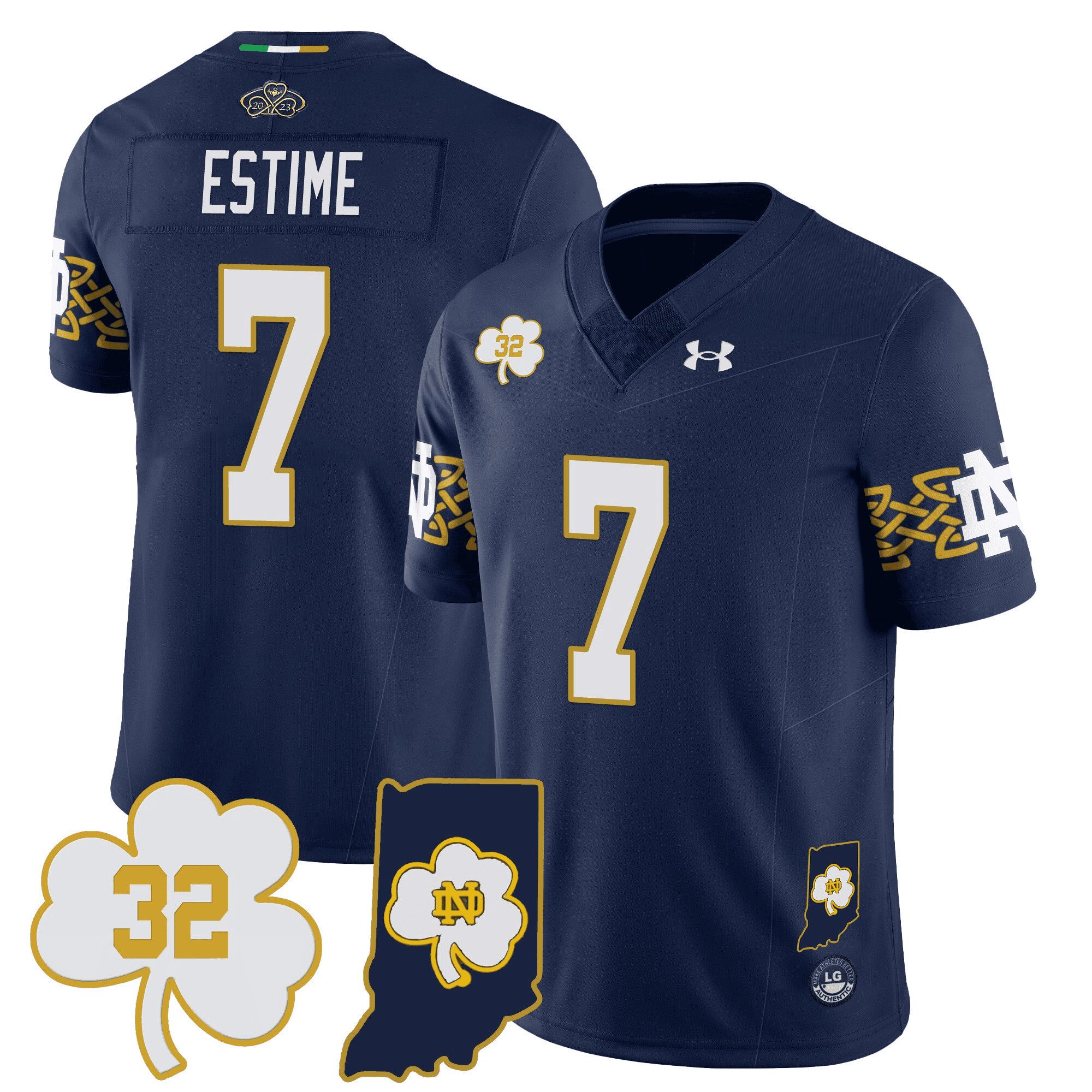 Men Notre Dame Fighting Irish #7 Estime Drak Blue 2024 Vapor Limited NCAA Jersey style 1->indianapolis colts->NFL Jersey